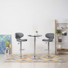 Bancos de bar 2 pcs couro artificial cinzento 1