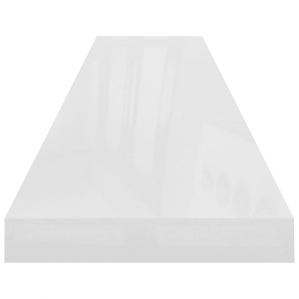 Estante flotante de pared blanco brillante MDF 120x23.5x3.8 cm M 5