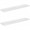 Estante flotante pared 2 uds MDF blanco brillo 120x23.5x3.8 cm 2