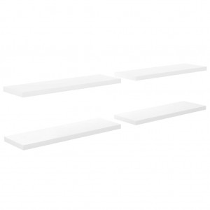 Prateleiras de parede suspensas 4 pcs 120x23.5x3.8cm MDF branco H
