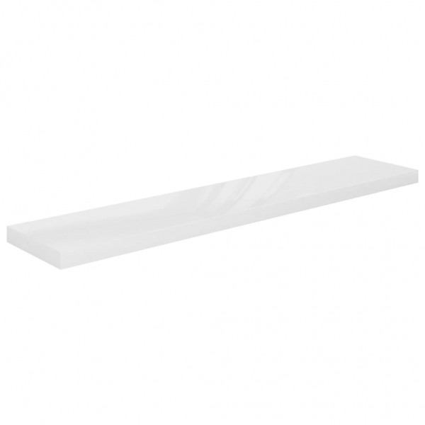 Estante flotante pared 4 uds MDF blanco brillo 120x23.5x3.8 cm M 4