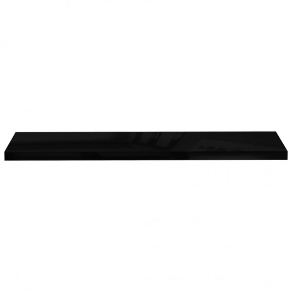 Estante flotante de pared MDF negro brillante 120x23.5x3.8 cm M 4