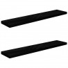 Estantes flotantes pared 2 uds MDF negro brillo 120x23.5x3.8 cm 2
