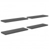 Estante flotante de pared 4 uds MDF gris brillo 120x23.5x3.8 cm 2