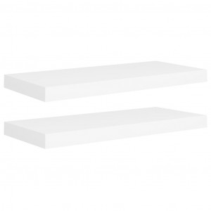 Prateleiras de parede suspensas 2 pcs 60x23.5x3.8cm MDF branco H