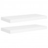 Prateleiras de parede suspensas 2 pcs 60x23.5x3.8cm MDF branco 2