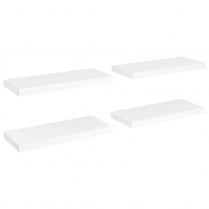 Prateleiras de parede suspensas 4 pcs 60x23.5x3.8cm MDF branco H