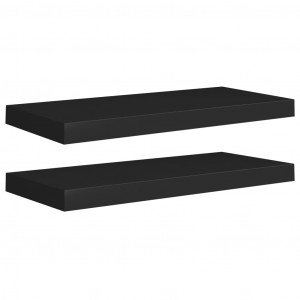 Estantes flotantes de pared 2 uds MDF negro 60x23.5x3.8 cm H