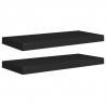 Prateleiras de parede suspensas 2 pcs 60x23.5x3.8 cm MDF preto 2