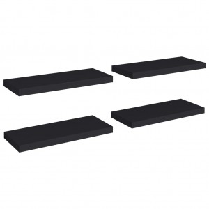 Estante flotante de pared 4 uds MDF negro 60x23.5x3.8 cm H