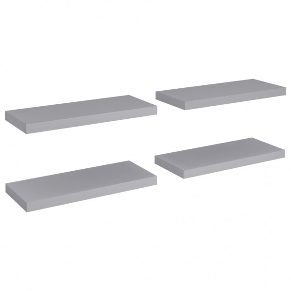 Estantes flotantes de pared 4 uds MDF gris 60x23.5x3.8 cm M 2