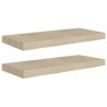Prateleiras parede suspensas 2 pcs 60x23.5x3.8 cm MDF carvalho 2