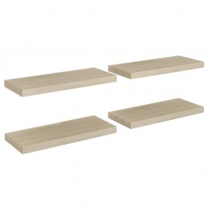Prateleiras parede suspensas 4 pcs 60x23.5x3.8 cm MDF carvalho H
