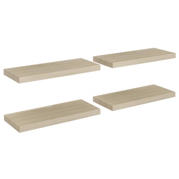 Prateleiras parede suspensas 4 pcs 60x23.5x3.8 cm MDF carvalho M 2