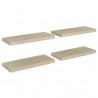 Prateleiras parede suspensas 4 pcs 60x23.5x3.8 cm MDF carvalho 2