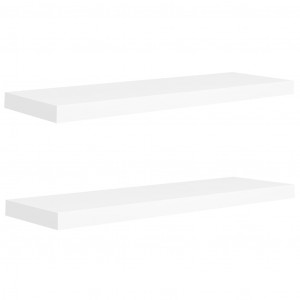 Prateleiras parede suspensas 2 pcs 80x23.5x3.8cm MDF branco H