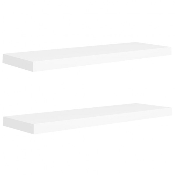 Estantes flotantes de pared 2 uds MDF blanco 80x23.5x3.8 cm M 2
