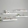 Prateleiras parede suspensas 4 pcs 80x23.5x3.8cm MDF branco 1