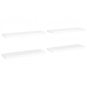 Prateleiras parede suspensas 4 pcs 80x23.5x3.8cm MDF branco H