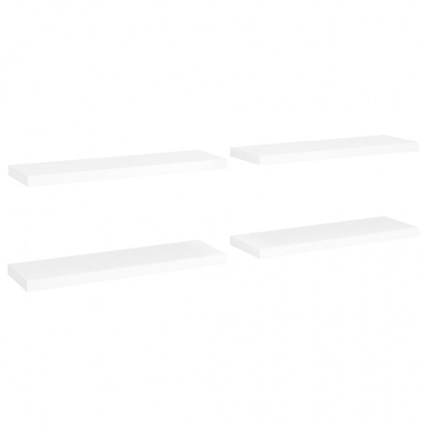 Estantes flotantes de pared 4 uds MDF blanco 80x23.5x3.8 cm M 2