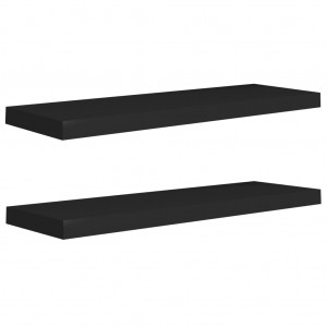 Estantes flotantes de pared 2 uds MDF negro 80x23.5x3.8 cm H