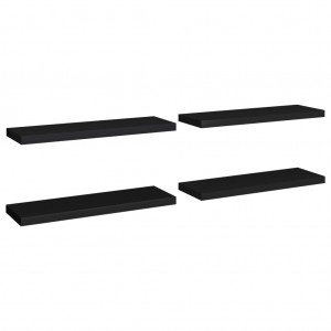 Estantes flotantes de pared 4 uds MDF negro 80x23.5x3.8 cm H