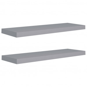 Estantes flotantes de pared 2 uds MDF gris 80x23.5x3.8 cm H