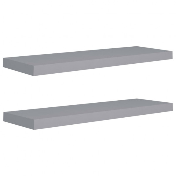 Estantes flotantes de pared 2 uds MDF gris 80x23.5x3.8 cm M 2
