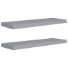 Prateleiras parede suspensas 2 pcs 80x23.5x3.8cm MDF cinzento 2