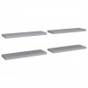 Prateleiras parede suspensas 4 pcs 80x23.5x3.8cm MDF cinzento 2