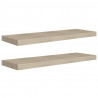 Prateleiras parede suspensas 2 pcs 80x23.5x3.8cm MDF carvalho 2
