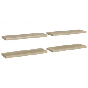 Estantes flotantes pared 4 uds color roble MDF 80x23.5x3.8cm H