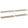 Prateleiras parede suspensas 4 pcs 80x23.5x3.8cm MDF carvalho 2