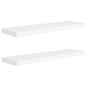 Estantes flotantes pared 2 uds MDF blanco 90x23.5x3.8 cm H