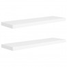 Estantes flotantes pared 2 uds MDF blanco 90x23.5x3.8 cm 2