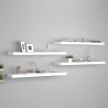 Prateleiras parede suspensas 4 pcs 90x23.5x3.8cm MDF branco 1