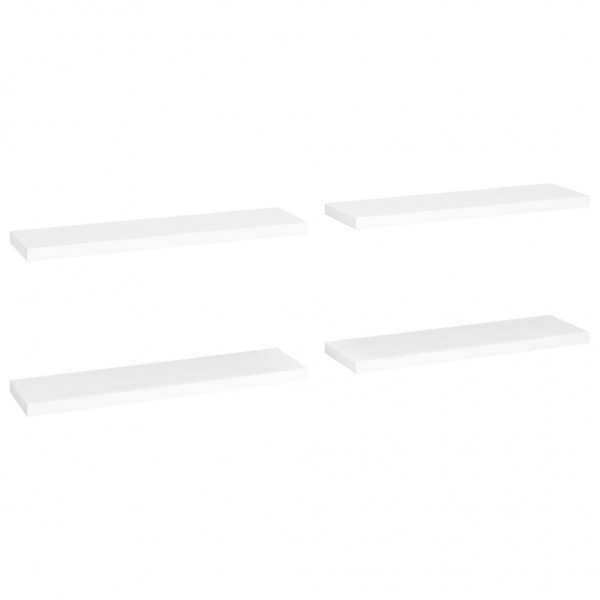 Prateleiras parede suspensas 4 pcs 90x23.5x3.8cm MDF branco M 2
