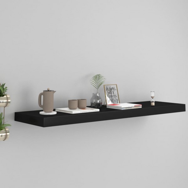 Estante flotante de pared MDF negro 90x23.5x3.8 cm D