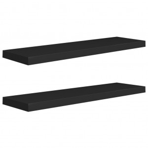 Prateleiras parede suspensas 2 pcs 90x23.5x3.8cm MDF preto H
