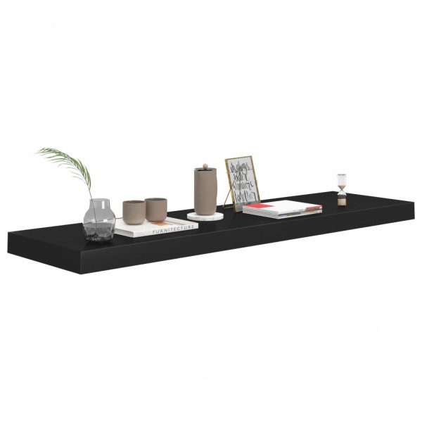Estantes flotantes de pared 2 uds MDF negro 90x23.5x3.8 cm M 3