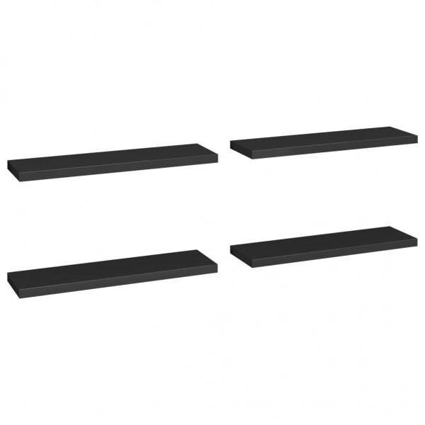 Estantes flotantes de pared 4 uds MDF negro 90x23.5x3.8 cm M 2