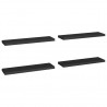 Prateleiras parede suspensas 4 pcs 90x23.5x3.8cm MDF preto 2
