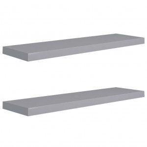 Estantes flotantes de pared 2 uds MDF gris 90x23.5x3.8 cm H