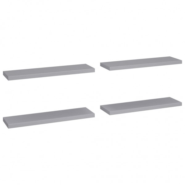 Estantes flotantes de pared 4 uds MDF gris 90x23.5x3.8 cm M 2