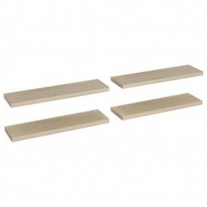 Prateleiras parede suspensas 4 pcs 90x23.5x3.8cm MDF carvalho H