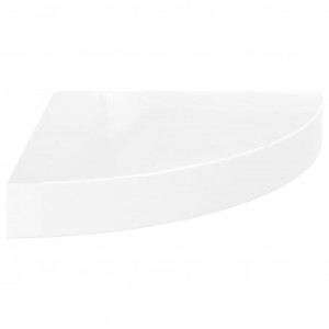 Prateleira de canto suspensa 25x25x3.8 cm MDF branco brilhante H