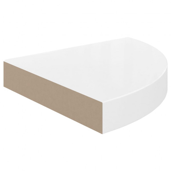 Prateleira de canto suspensa 25x25x3.8 cm MDF branco brilhante M 4