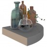 Estante flotante de esquina gris con brillo MDF 25x25x3.8 cm 3