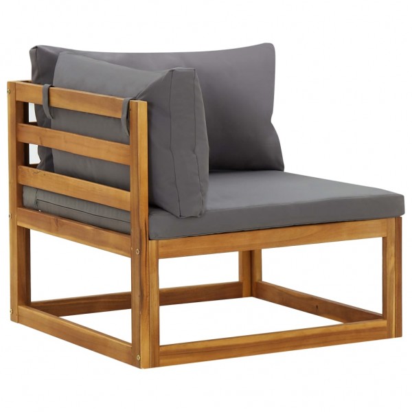 Sofás de canto seccionais c/ almofadões 2 pcs cinzento-escuro M 2