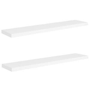 Estantes flotantes de pared 2 uds MDF blanco 120x23.5x3.8 cm H